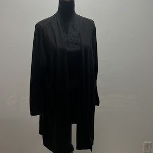NY Collection Black Long Sleeve Cardigan 3X